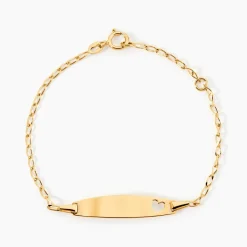 Bracelet Identité Etheline Maille Gourmette Or Jaune