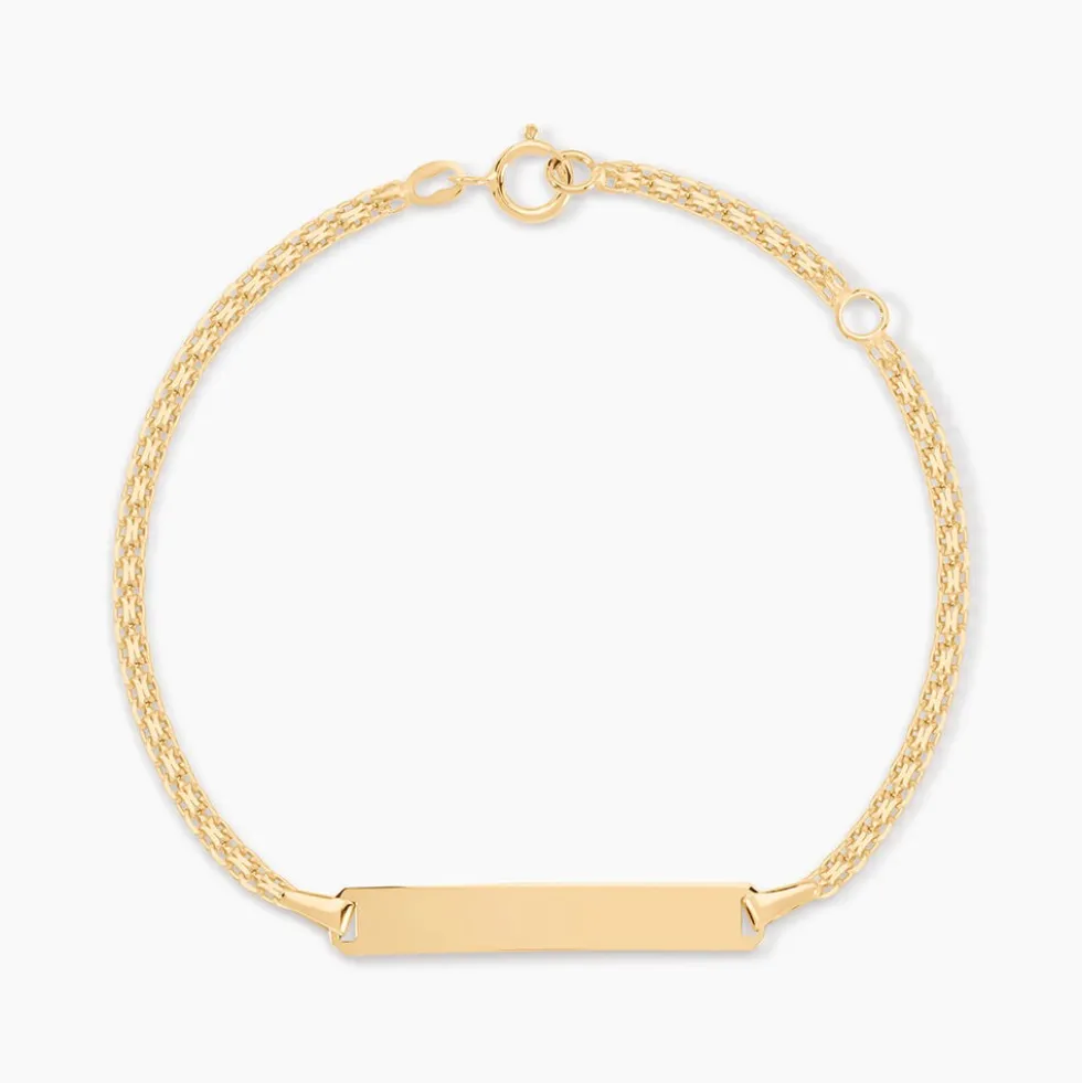 Bracelet Identité Euphenia Maille Bismark Or Jaune