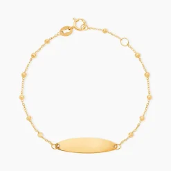 Bracelet Identité Evelina Maille Boule Or Jaune