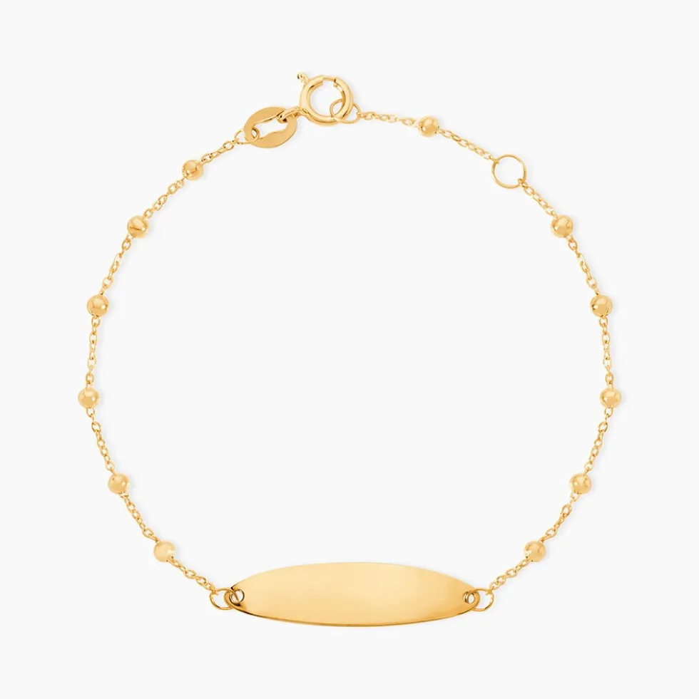 Bracelet Identité Evelina Maille Boule Or Jaune