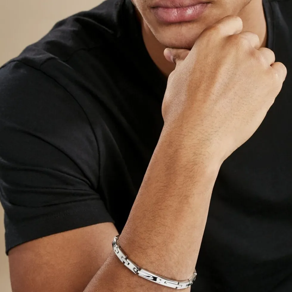 Bracelet Identitée Zion Acier Blanc