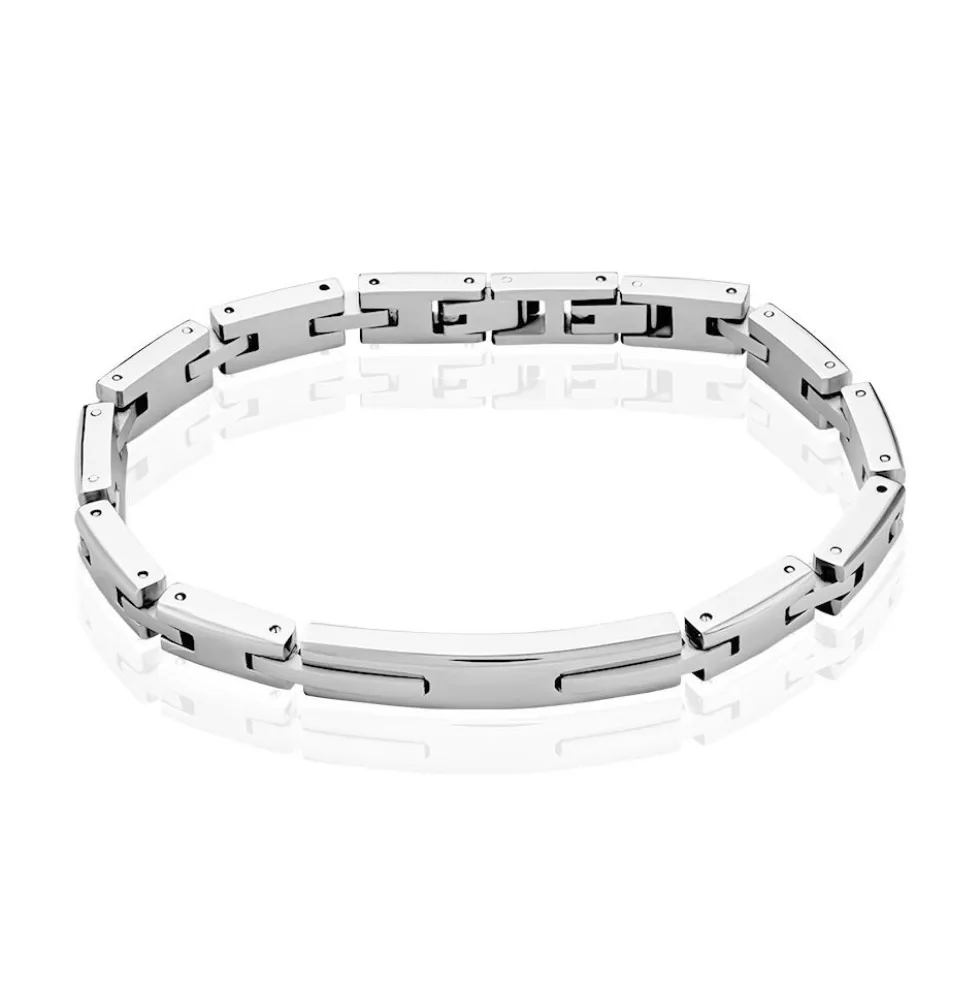 Bracelet Identitée Zion Acier Blanc