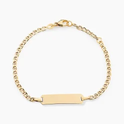Bracelet Identité Fanelia Maille Marine Or Jaune