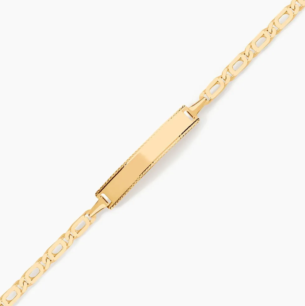 Bracelet Identité Fanelia Maille Marine Or Jaune