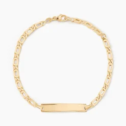 Bracelet Identité Fanelia Maille Marine Or Jaune