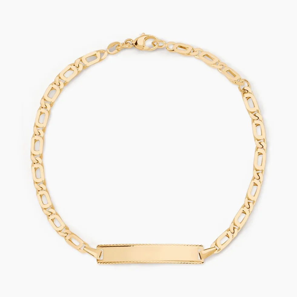 Bracelet Identité Fanelia Maille Marine Or Jaune