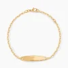 Bracelet Identité Fanelia Maille Marine Or Jaune