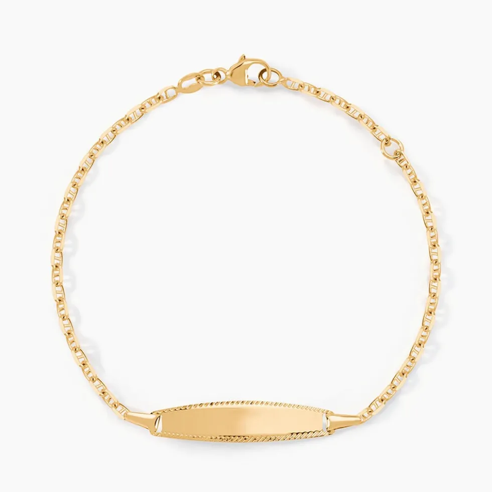 Bracelet Identité Fanelia Maille Marine Or Jaune