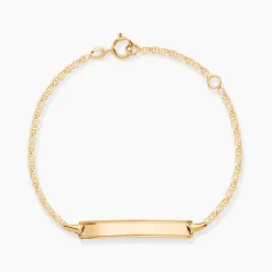 Bracelet Identité Fanelia Maille Marine Or Jaune