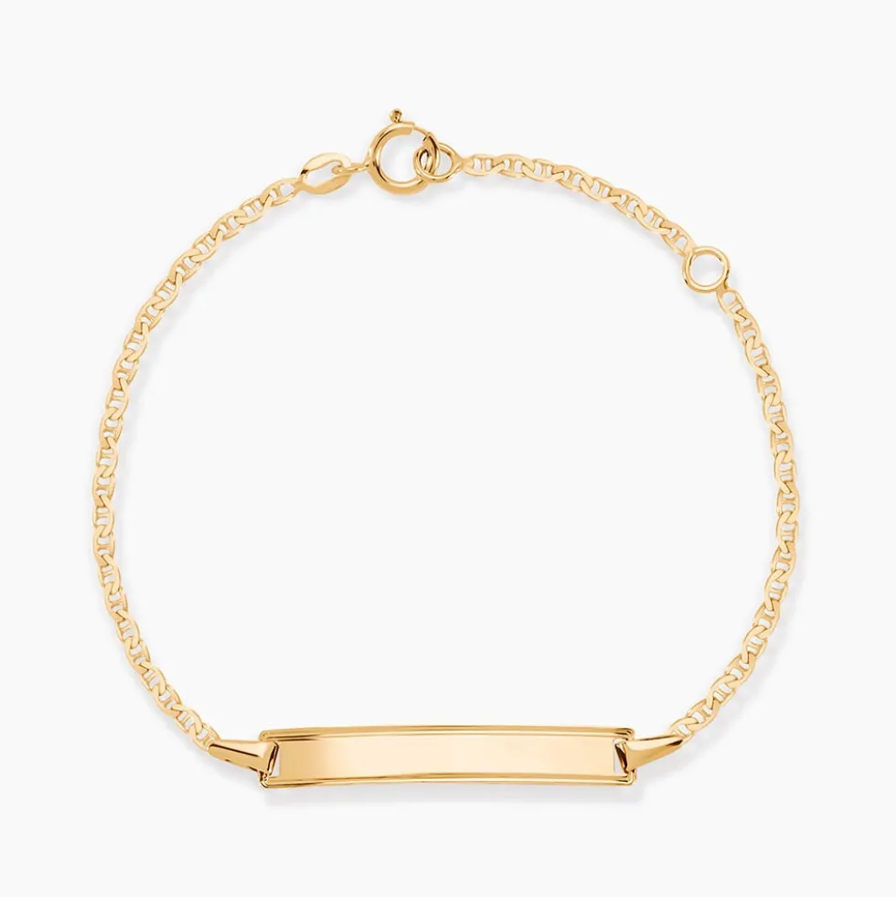 Bracelet Identité Fanelia Maille Marine Or Jaune