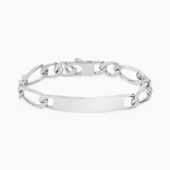 Bracelet Identité Vila Maille Alternee 1/2 Argent Blanc