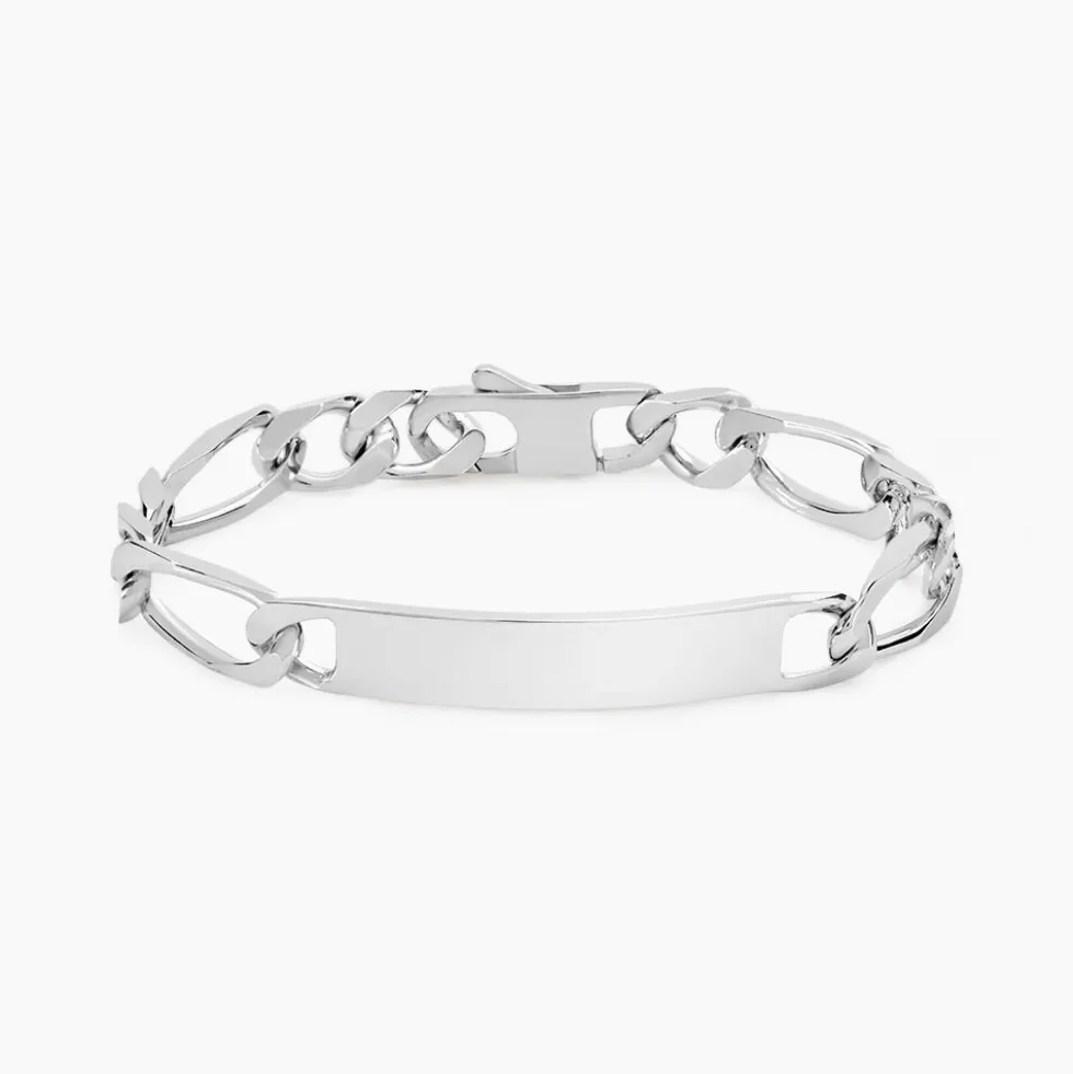Bracelet Identité Vila Maille Alternee 1/2 Argent Blanc