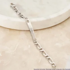 Bracelet Identité Vila Maille Alternee 1/2 Argent Blanc