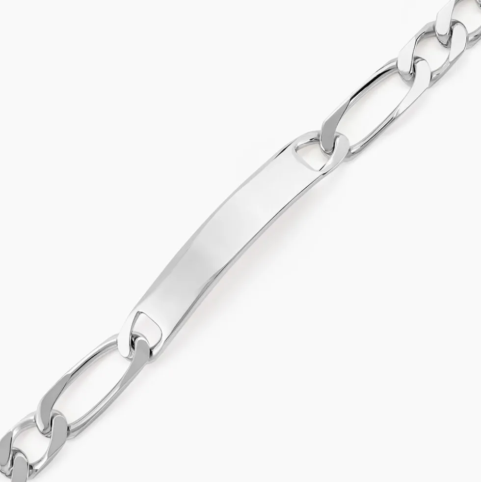 Bracelet Identité Vila Maille Alternee 1/2 Argent Blanc