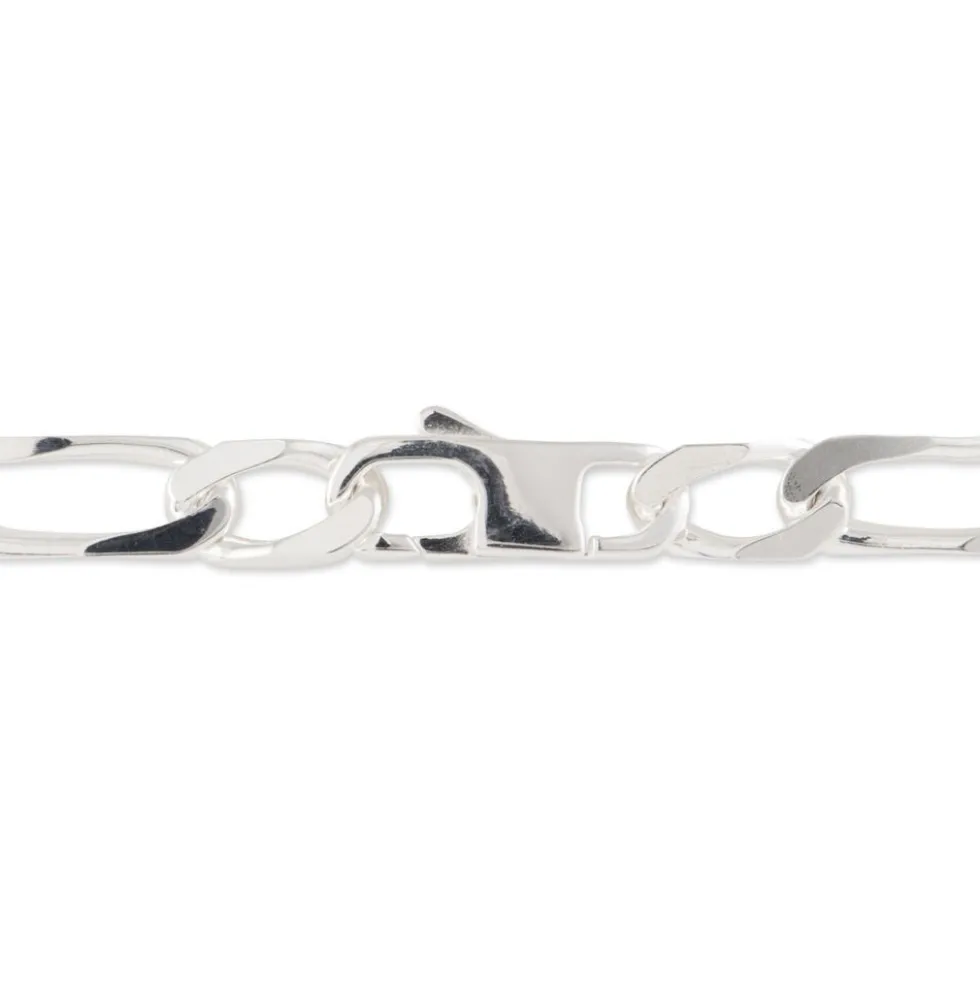 Bracelet Identité Vila Maille Alternee 1/2 Argent Blanc