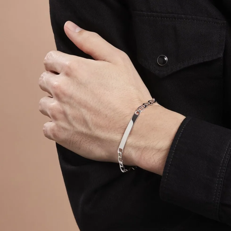 Bracelet Identité Zak Argent Blanc