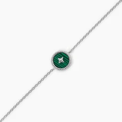Bracelet Izarra Argent Blanc Malachite