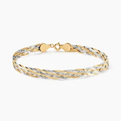 Bracelet Jasmin Tresse Or Bicolore