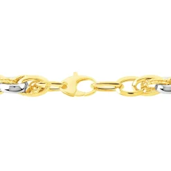 Bracelet Joice Maille Alternée Et Godronne Or Bicolore