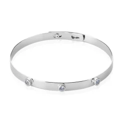 Bracelet Jonc Aleksandra Argent Blanc Oxyde De Zirconium