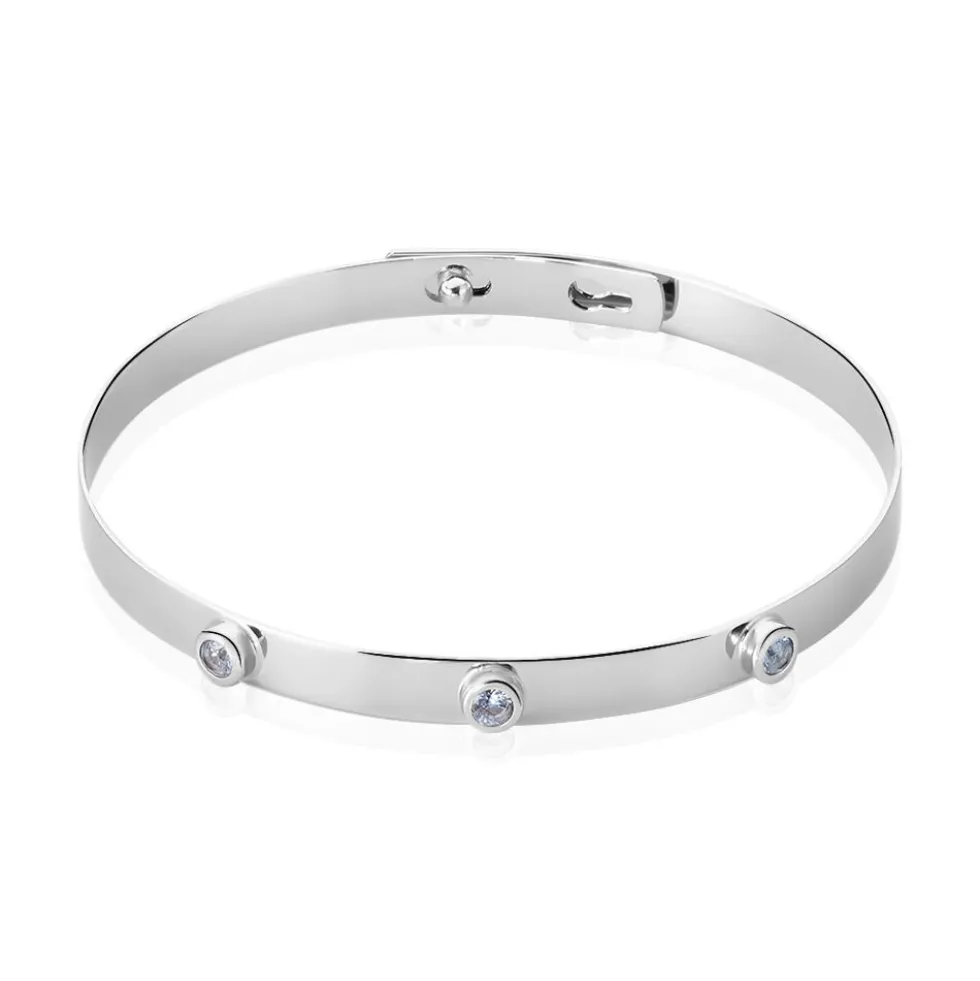 Bracelet Jonc Aleksandra Argent Blanc Oxyde De Zirconium