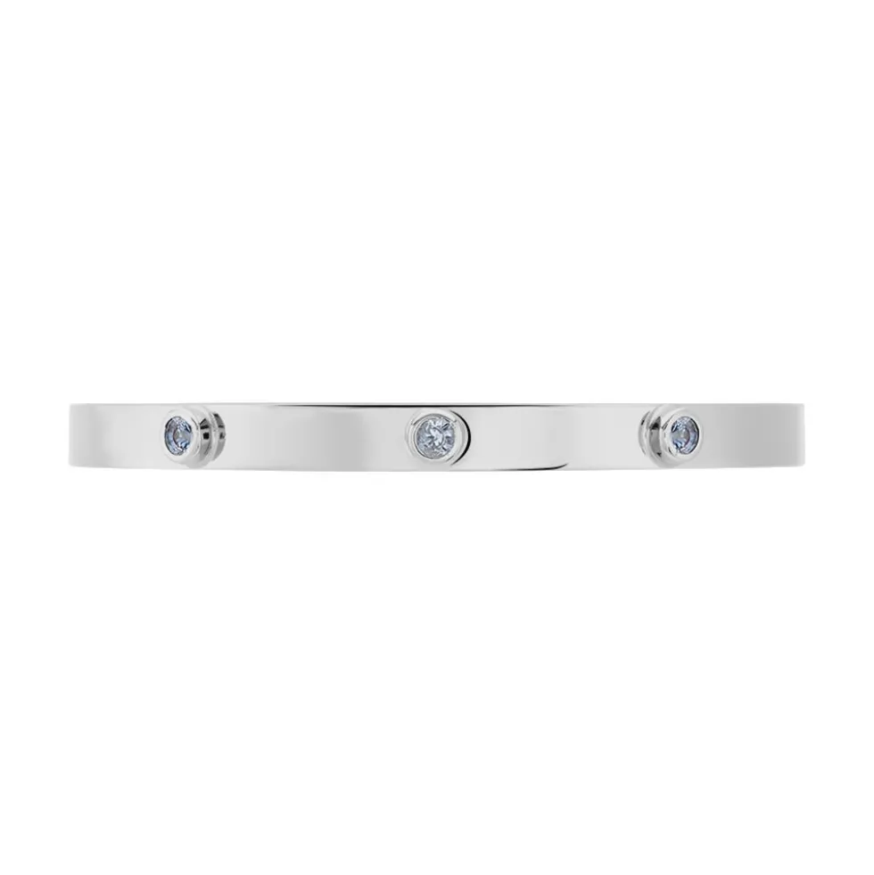 Bracelet Jonc Aleksandra Argent Blanc Oxyde De Zirconium