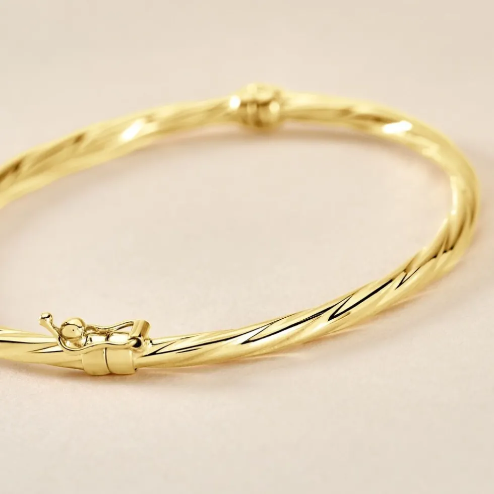 Bracelet Jonc Anaisaae Torsade Or Jaune