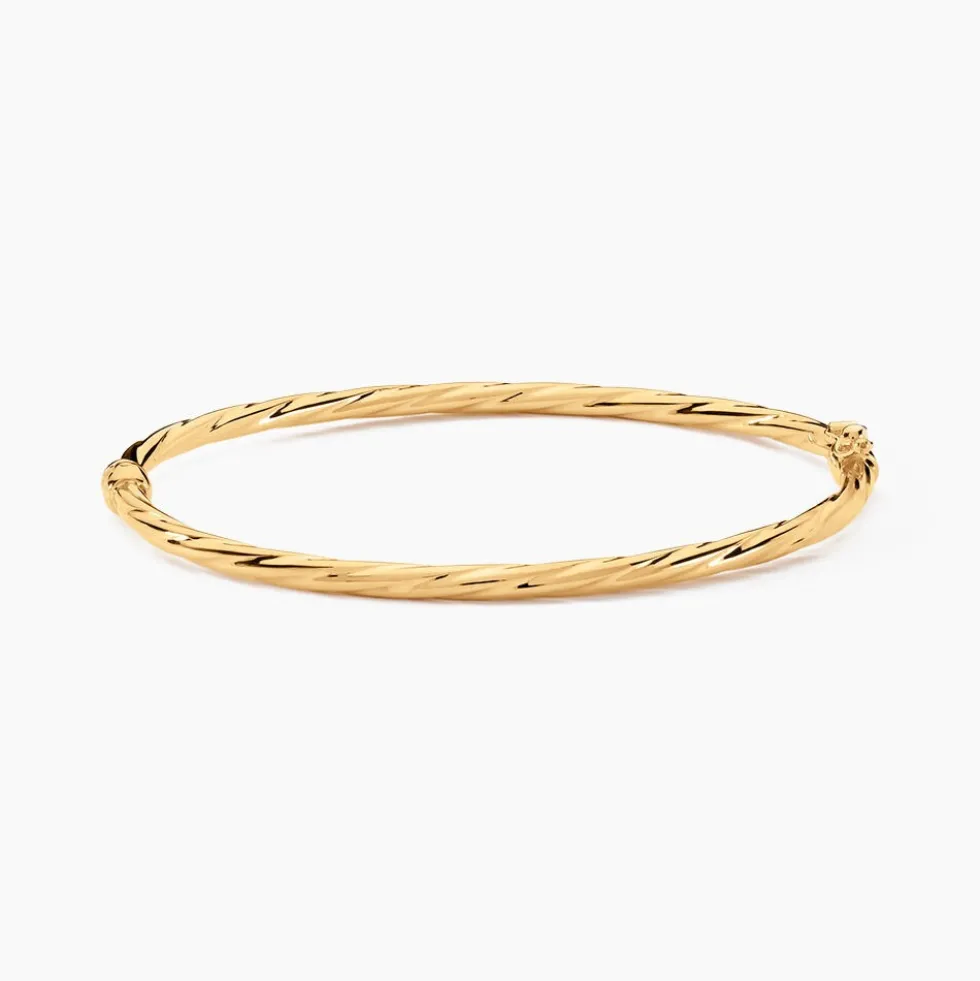 Bracelet Jonc Anaisaae Torsade Or Jaune