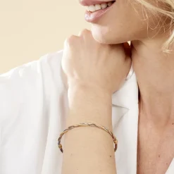 Bracelet Jonc Anaisaae Torsade Or Tricolore
