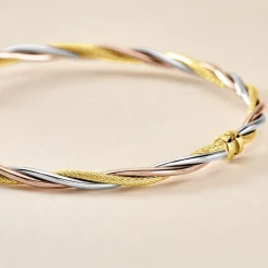 Bracelet Jonc Anaisaae Torsade Or Tricolore
