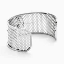 Bracelet Jonc Audreanne Acier Blanc Pierre De Synthese