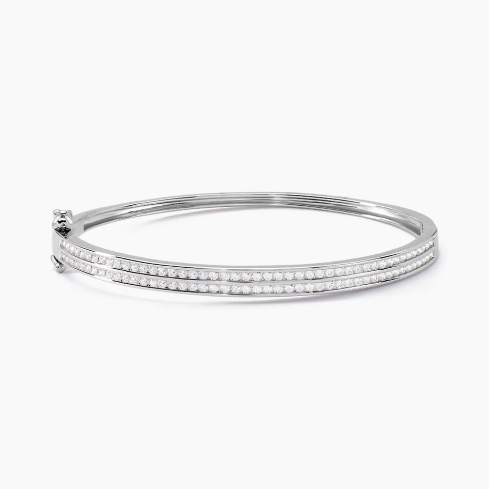 Bracelet Jonc Carinne Argent Blanc Oxyde De Zirconium