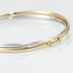 Bracelet Jonc Catalin 2 Fils Flexibles Or Bicolore