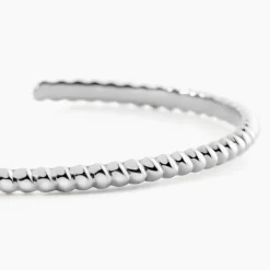 Bracelet Jonc Croissant Argent Blanc