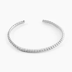 Bracelet Jonc Croissant Argent Blanc