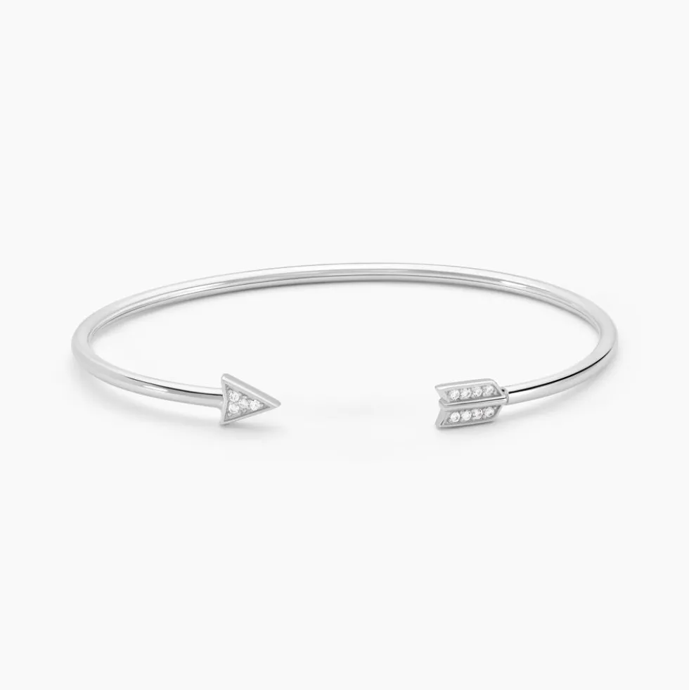 Bracelet Jonc Danae Argent Blanc Oxyde De Zirconium