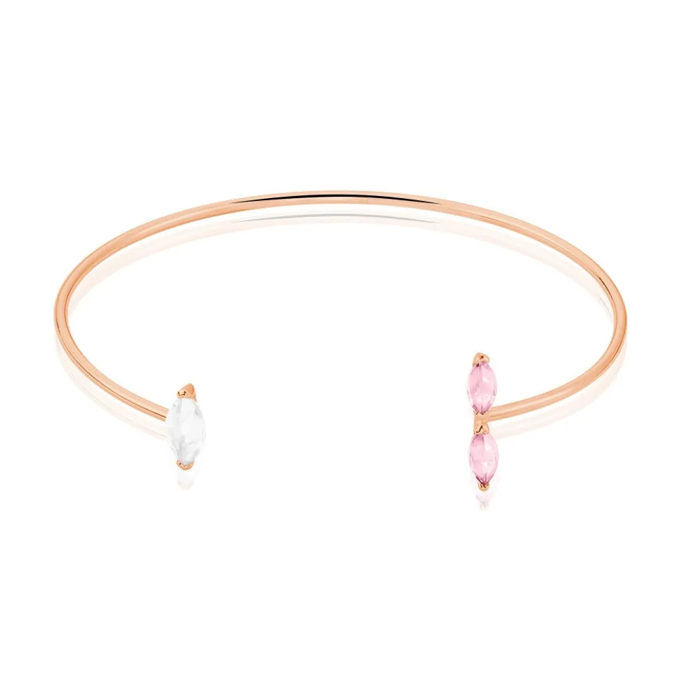 Bracelet Jonc Elauna Argent Rose Oxyde De Zirconium