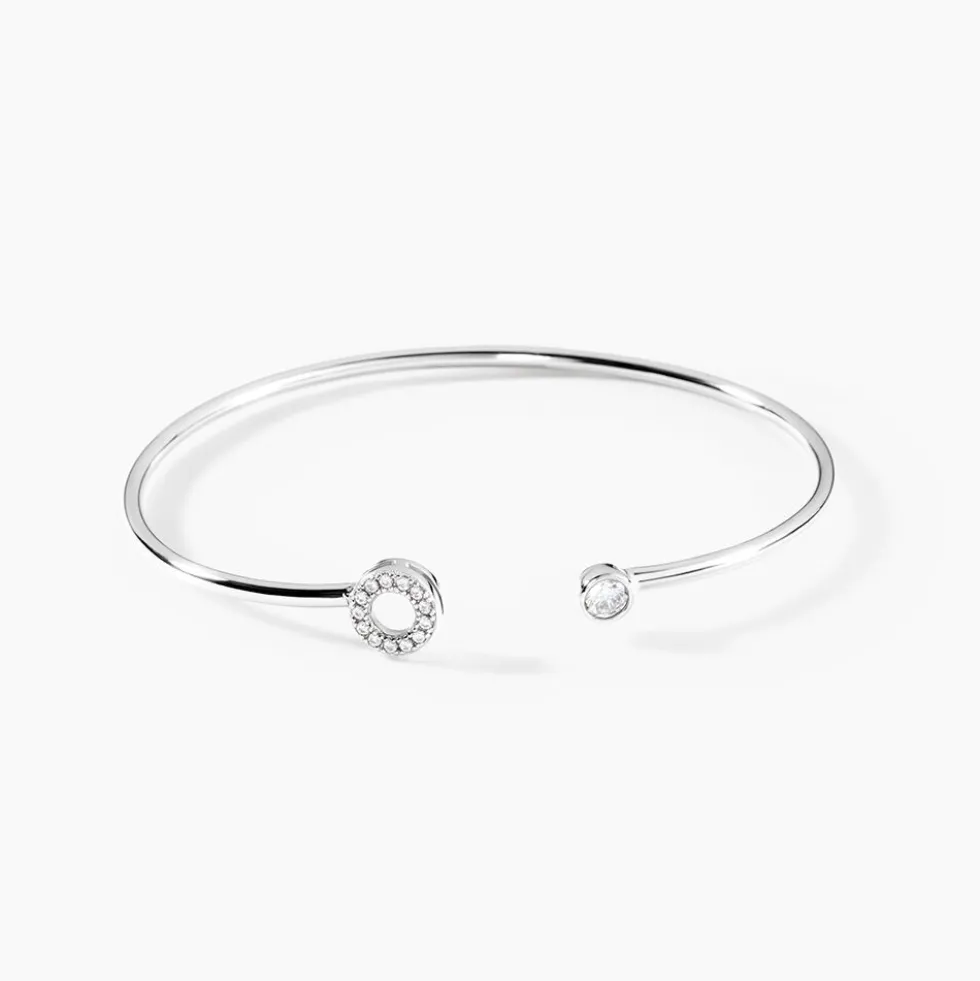 Bracelet Jonc Elorie Argent Blanc Oxyde De Zirconium