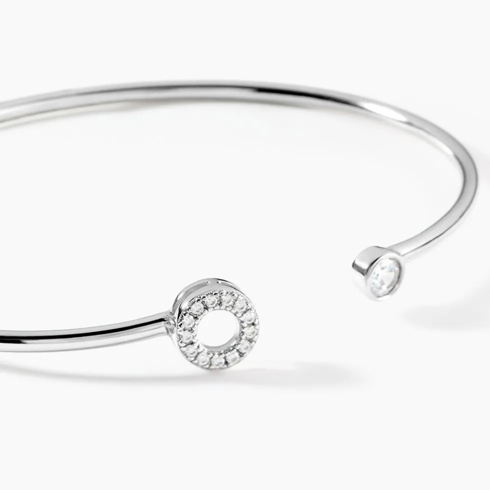 Bracelet Jonc Elorie Argent Blanc Oxyde De Zirconium