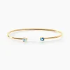 Bracelet Jonc Garden Or Jaune Topaze Oxyde De Zirconium