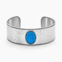 Bracelet Jonc Imagine Tiffany Acier Blanc Pierre De Synthese