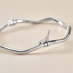 Bracelet Jonc Jennie Ondule Or Blanc