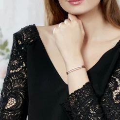 Bracelet Jonc Jessie Argent Rose Oxyde De Zirconium