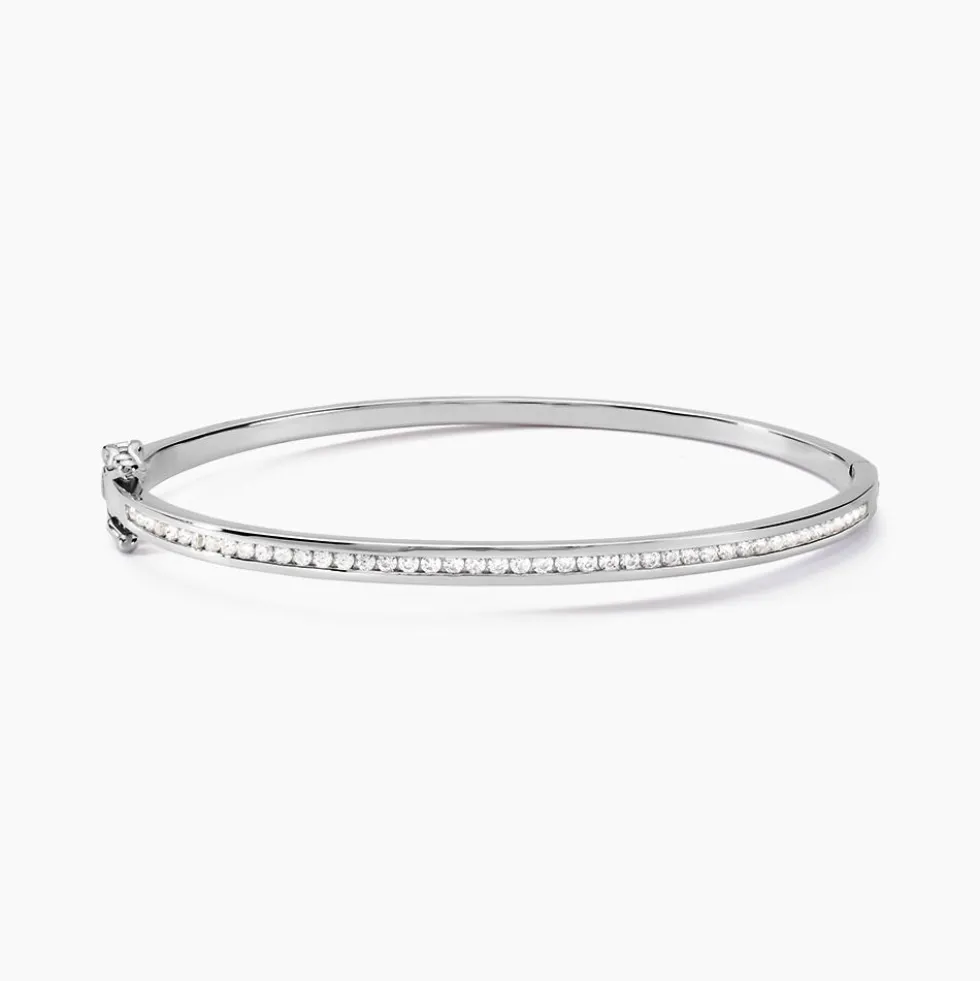 Bracelet Jonc Laurianne Argent Blanc Oxyde De Zirconium