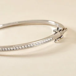 Bracelet Jonc Laurianne Argent Blanc Oxyde De Zirconium