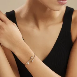 Bracelet Jonc Ludvinia Argent Blanc