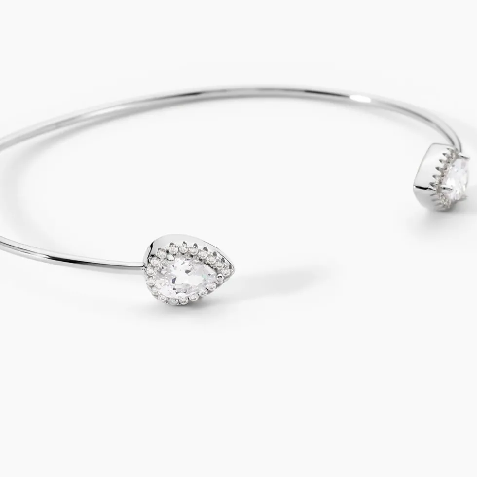 Bracelet Jonc Maddie Argent Blanc Oxyde De Zirconium