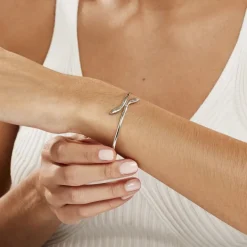 Bracelet Jonc Maisha Argent Blanc