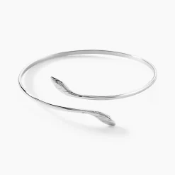 Bracelet Jonc Maisha Argent Blanc