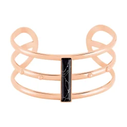 Bracelet Jonc Medina Acier Rose Pierre De Synthese